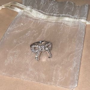 Premier Designs Pave Crystal Bow Ring Size S